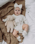 Pointelle Ruffle Romper | Milk
