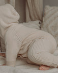 Knitted Hooded Playsuit | Honey