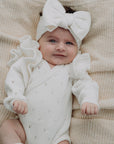 Pointelle Overslag Romper | Milk