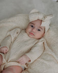 Pointelle Ruffle Romper | Almond