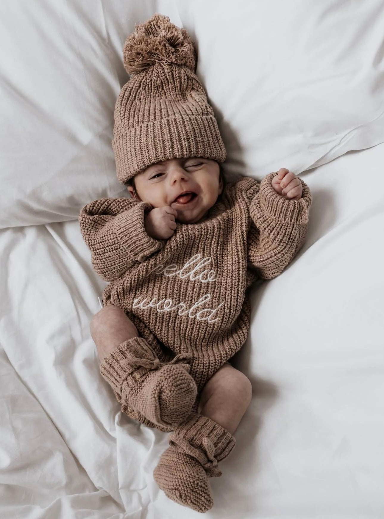 “Hello World” Romper | Walnut