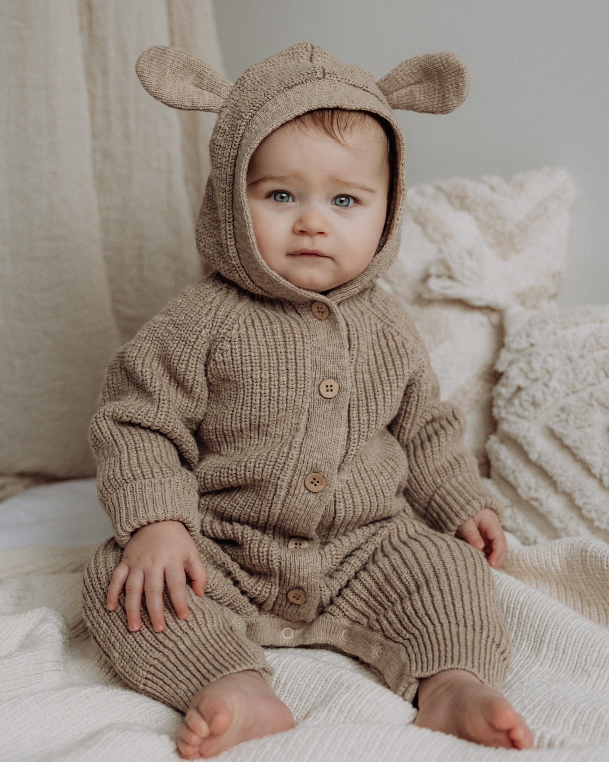 Bear Playsuit | Walnut
