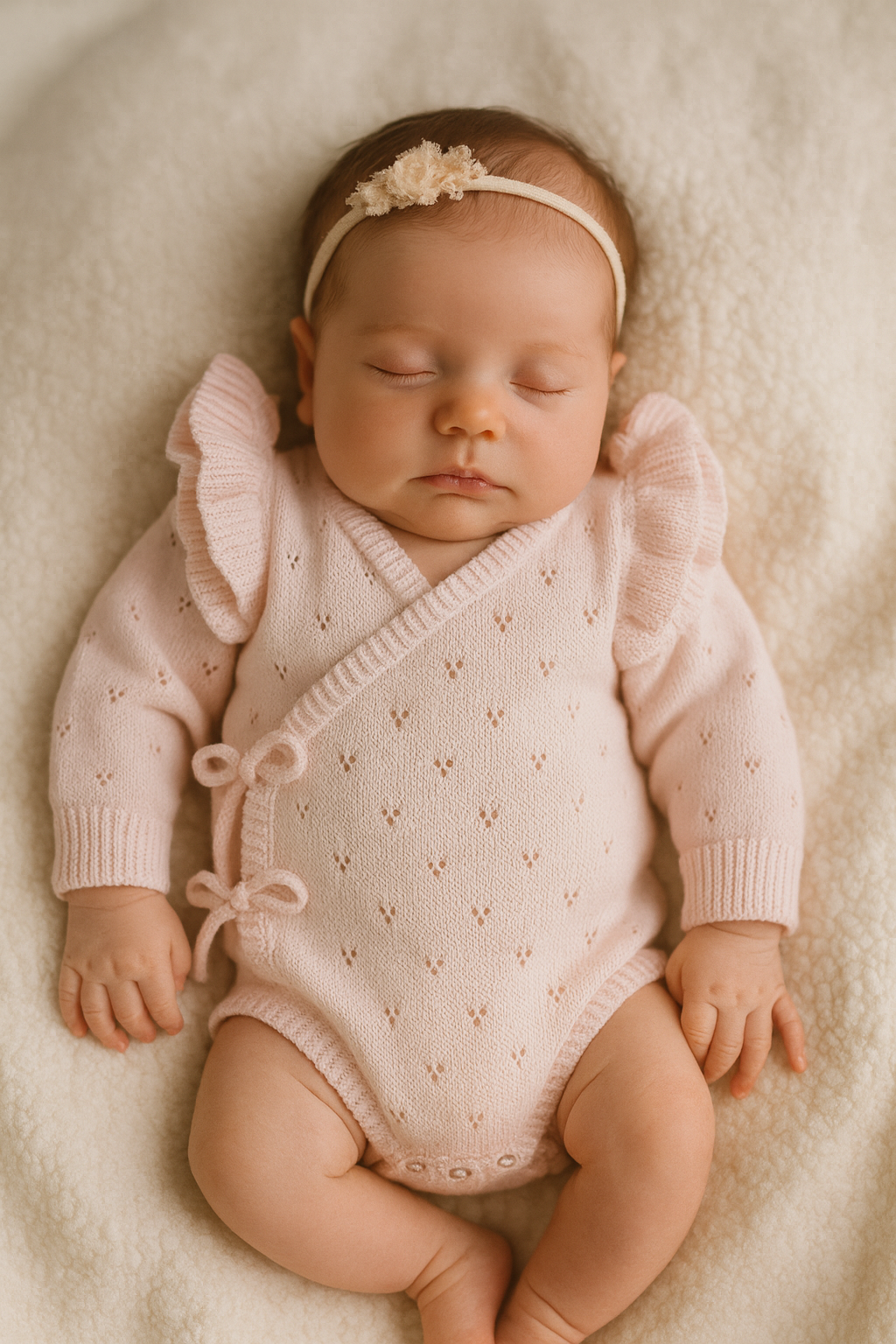 PRE-ORDER (begin okt) - Pointelle Overslag Romper | Pink
