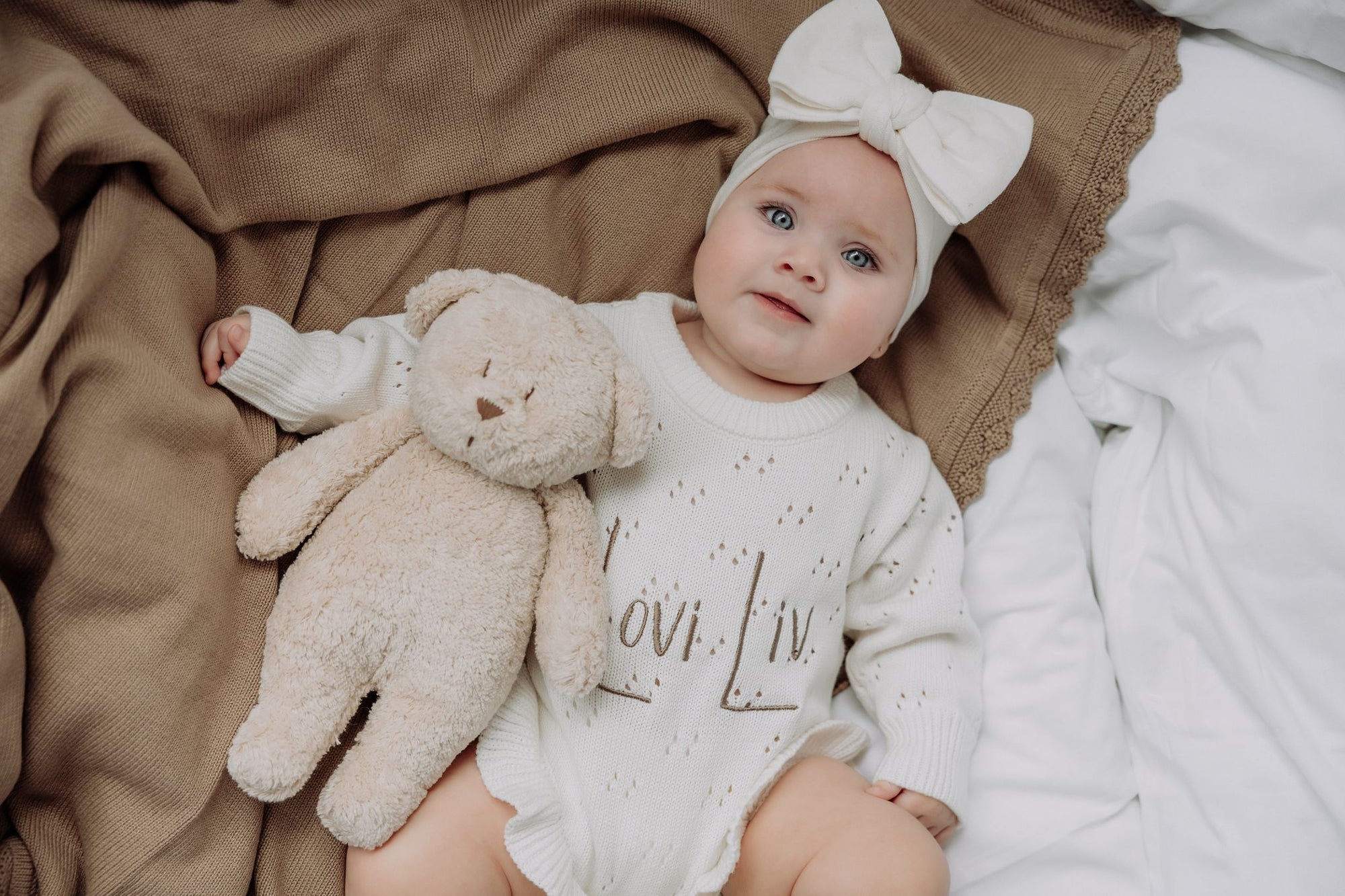 Pointelle Ruffle Romper | Milk