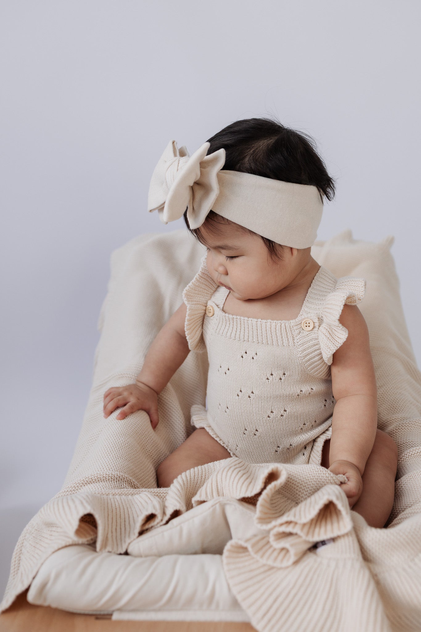 Pointelle Romper | Almond
