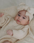 Pointelle Ruffle Romper | Almond