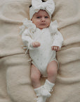 Pointelle Overslag Romper | Milk