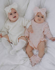 Pointelle Ruffle Romper | Pink