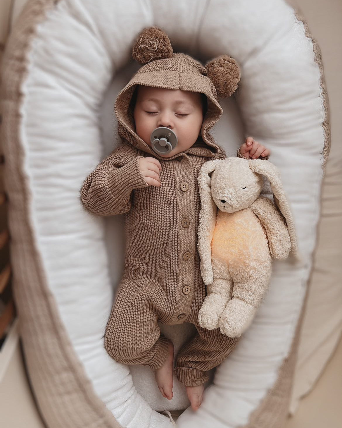 Gebreid Boxpakje met Capuchon Cacao – Lillemoon - Main Image