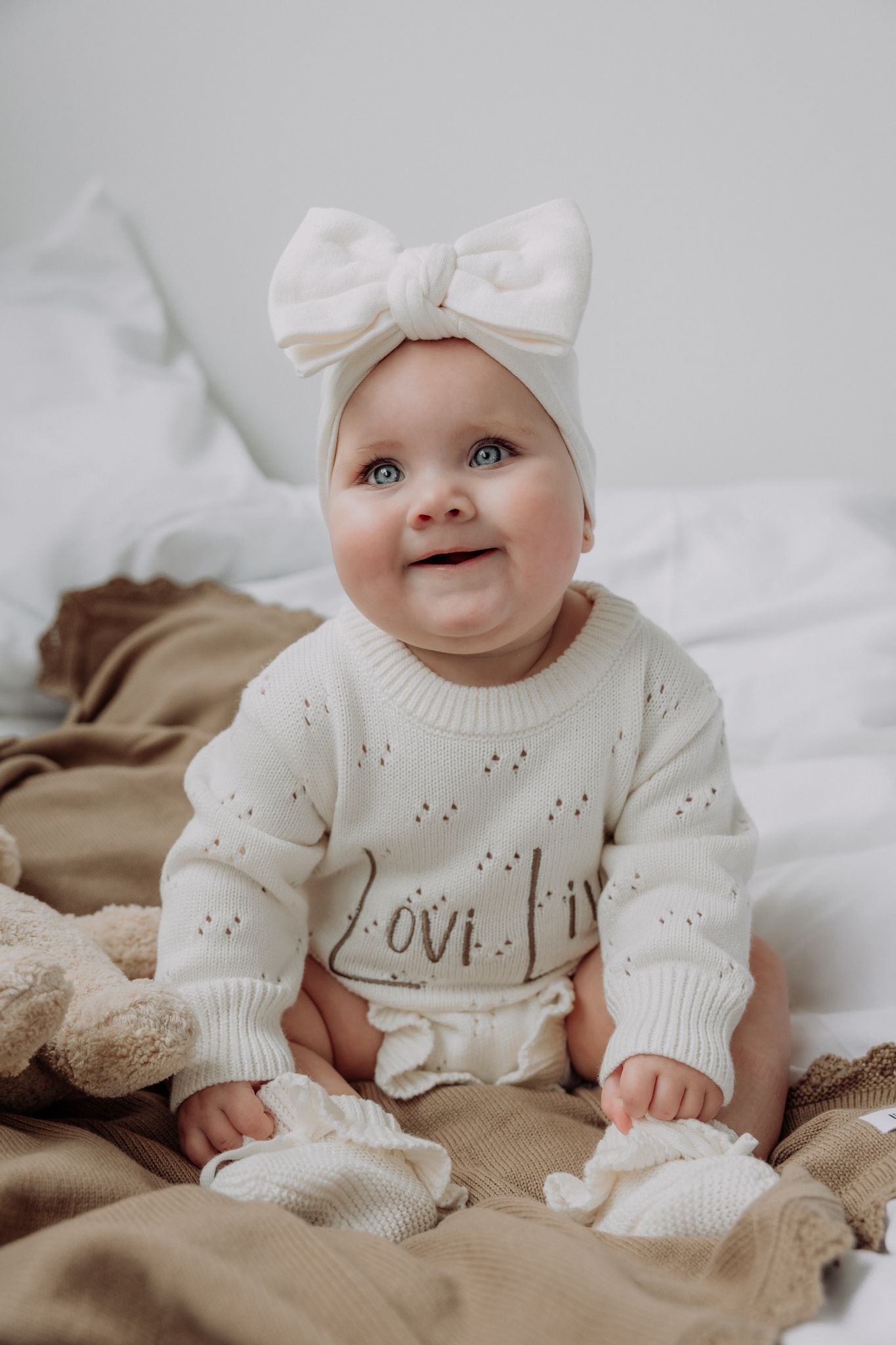 Pointelle Ruffle Romper | Milk