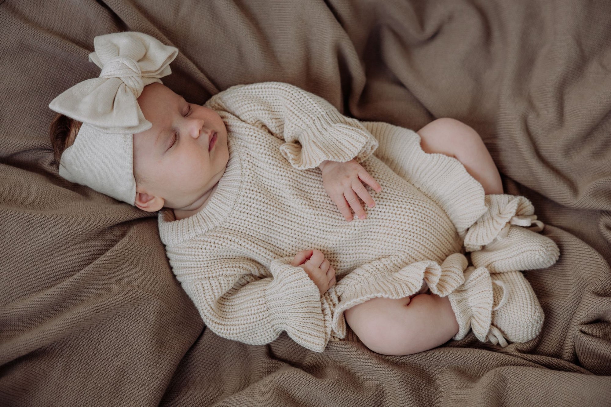 Ruffle Romper | Almond