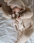Knitted Hooded Playsuit | Honey