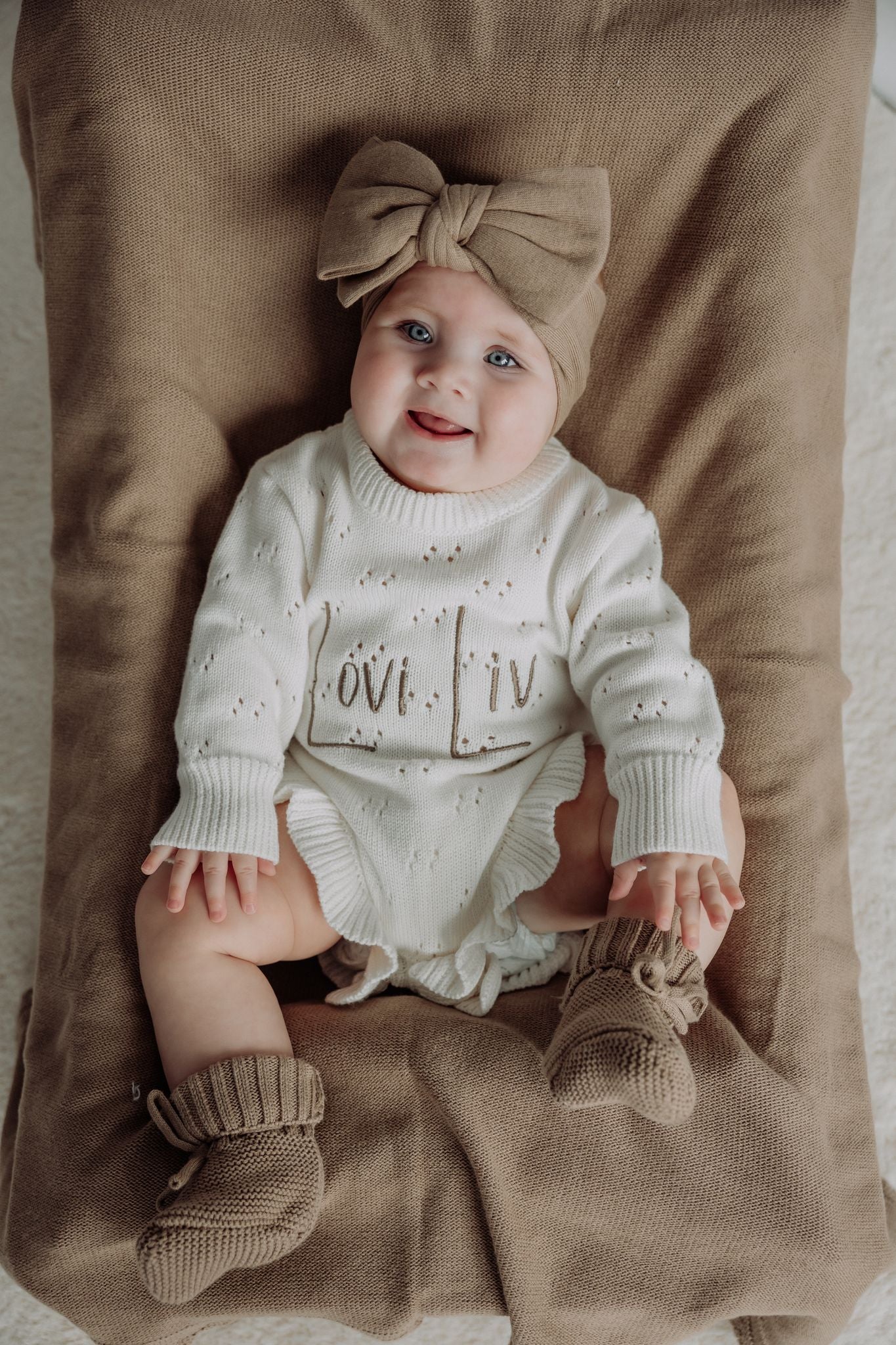 Pointelle Ruffle Romper | Milk