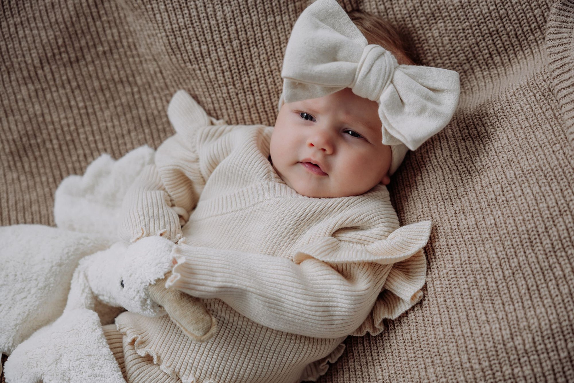 Kimono Ruffle Set | Almond