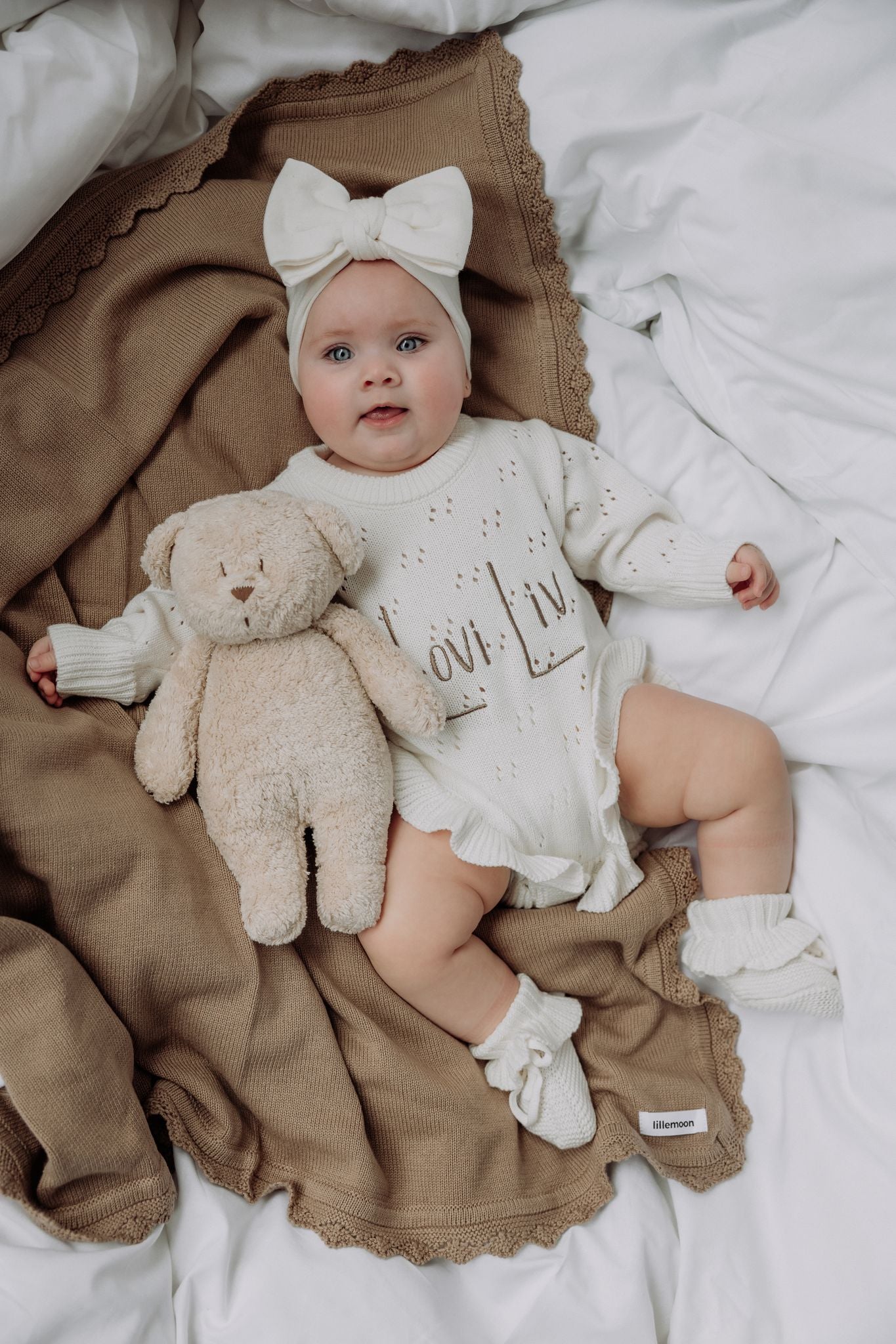 Pointelle Ruffle Romper | Milk