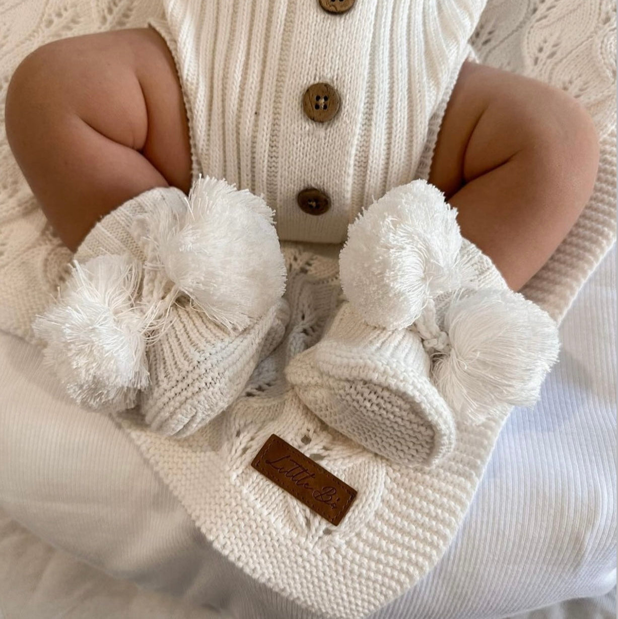 Cotton Baby Shoes | White