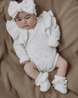 Pointelle Overslag Romper | Milk