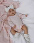 Pointelle Ruffle Romper | Pink