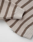 Striped Knitted Sweater | Beige &amp; Brown