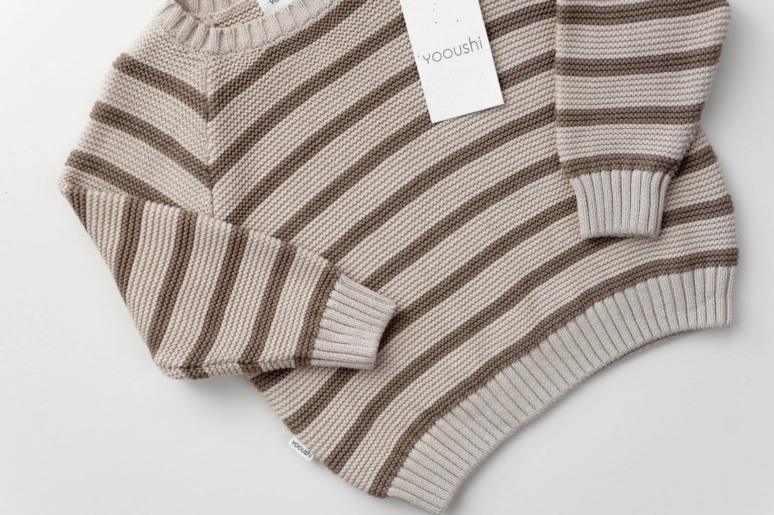 Striped Knitted Sweater | Beige &amp;amp; Brown