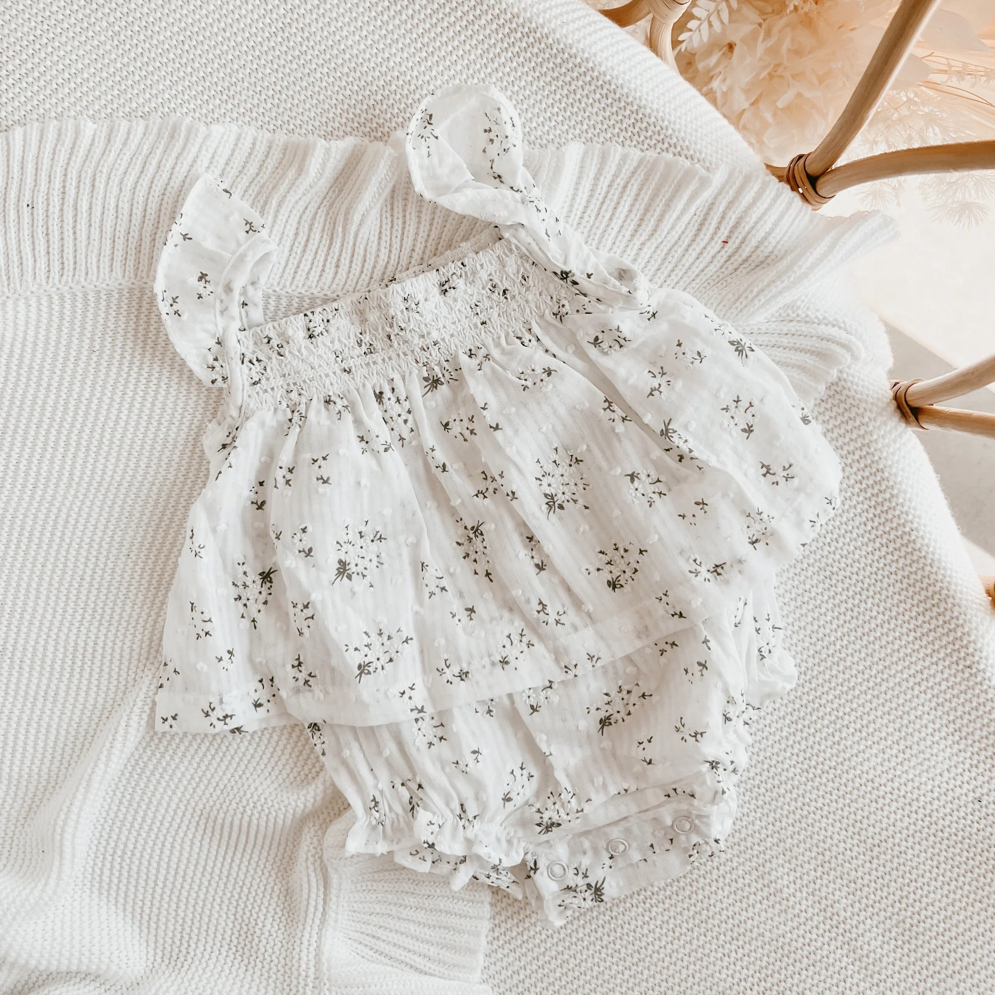 Bodysuit | White with floral print