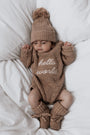 “Hello World” Romper | Walnut