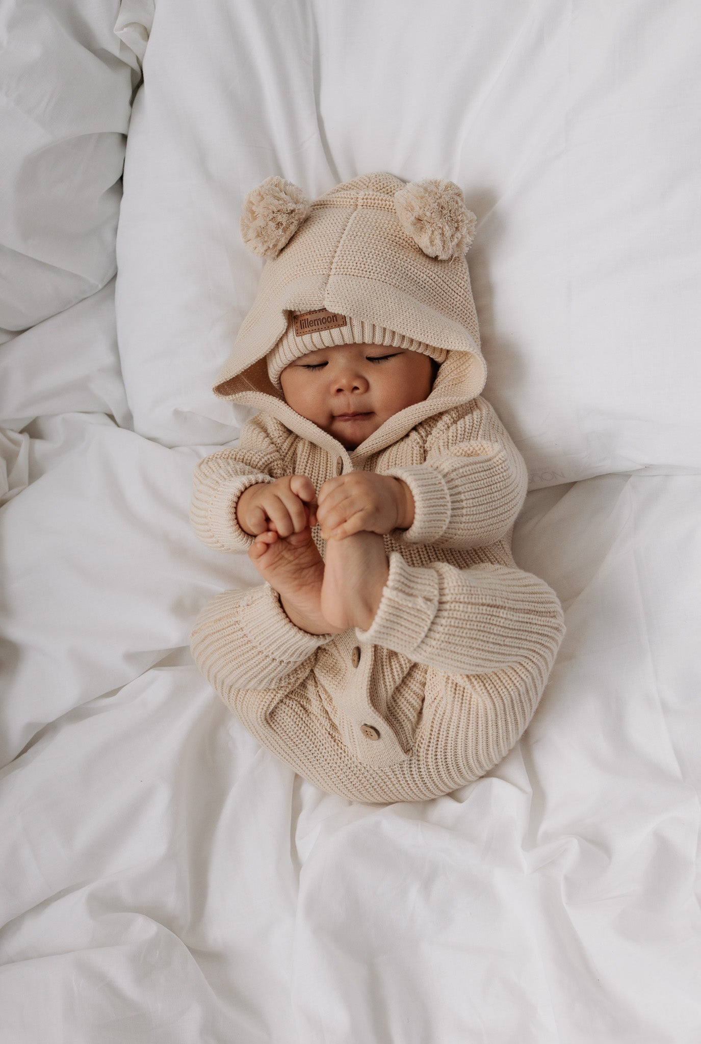 Knitted Hooded Playsuit | Honey