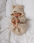 Knitted Hooded Playsuit | Honey