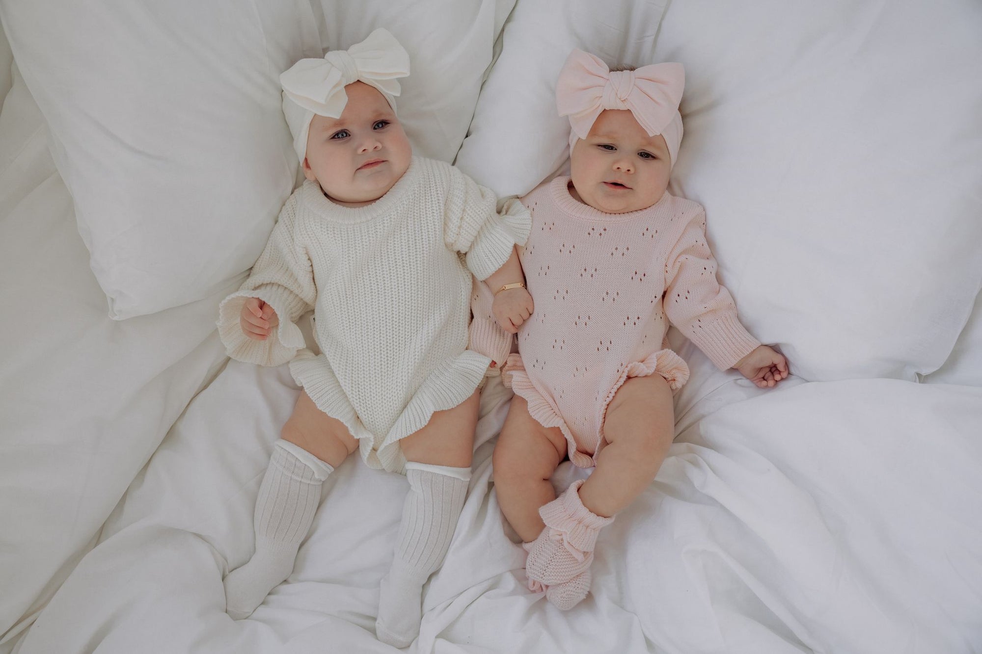 Pointelle Ruffle Romper | Pink