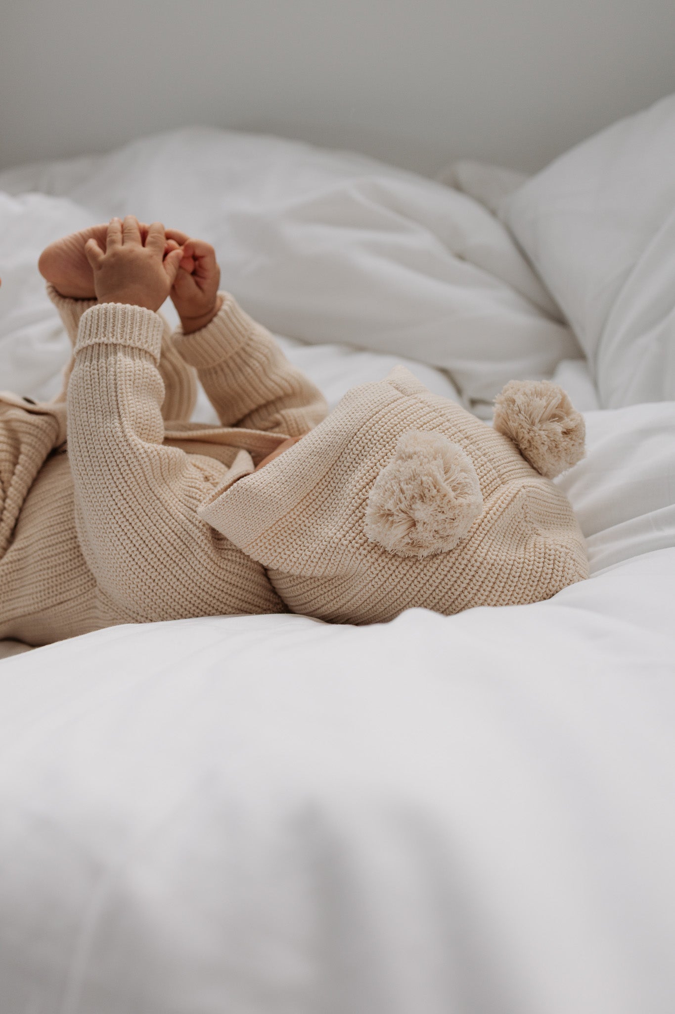 Knitted Hooded Playsuit | Honey