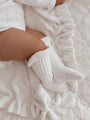 Ruffle Knee Socks | White