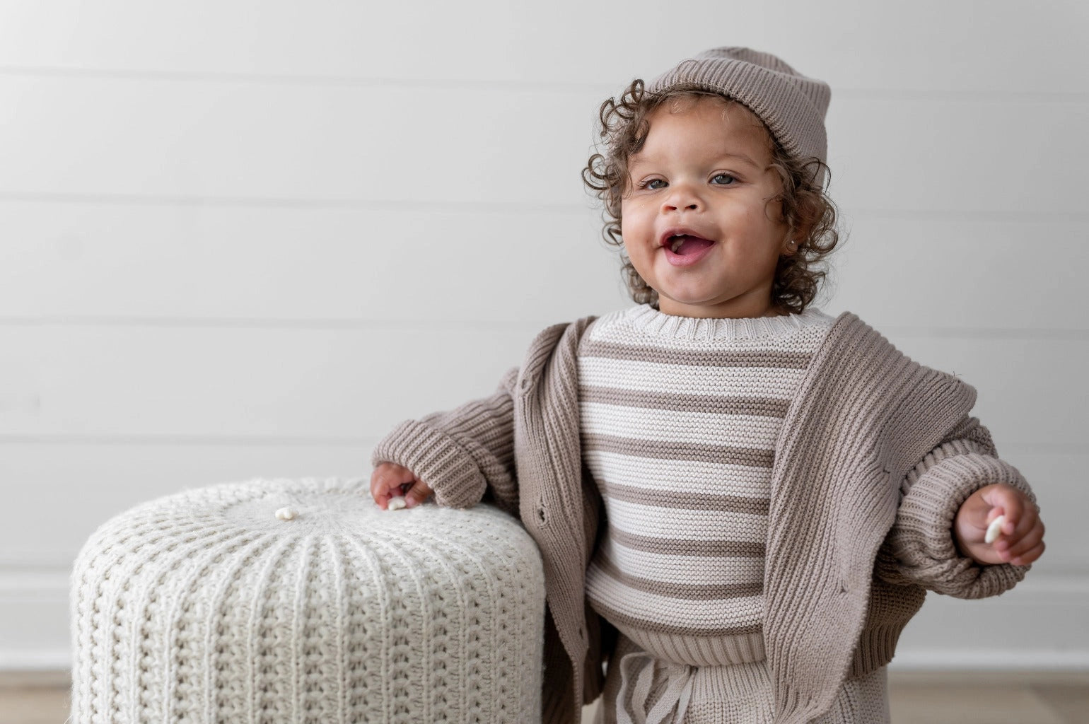 Striped Knitted Sweater | Beige &amp;amp; Brown