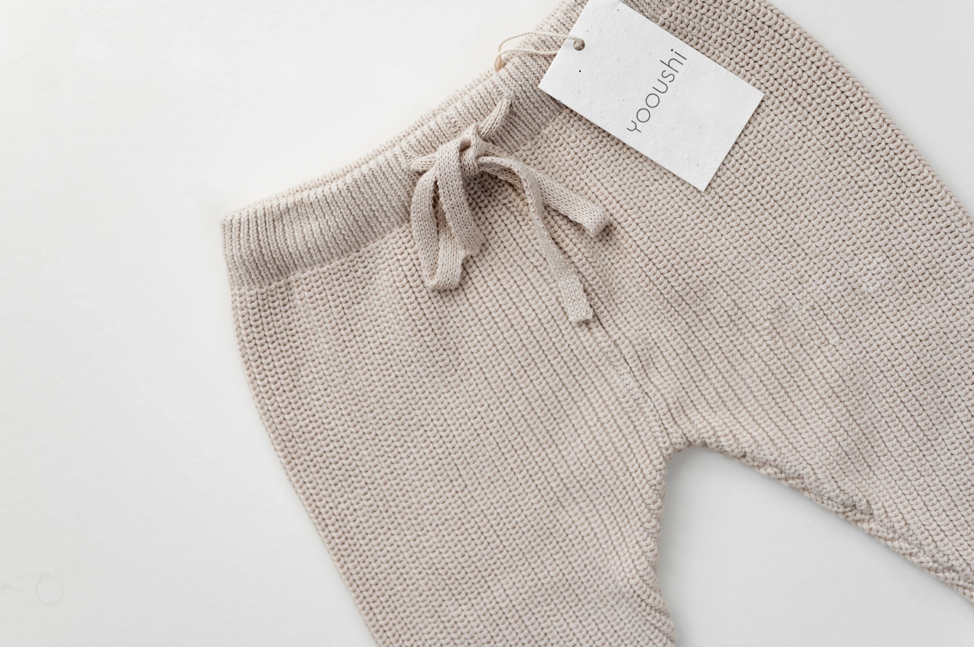 Knitted Pants | Light beige